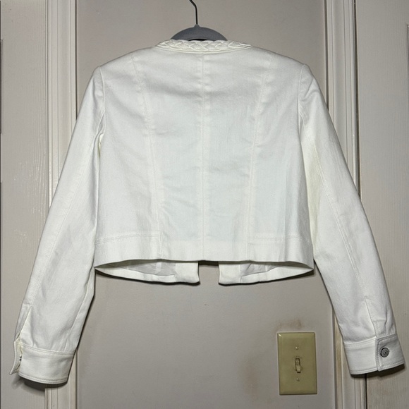 🆕 Cinq à Sept Ayala Braided Stretch Denim Crop Jacket - Picture 9 of 17